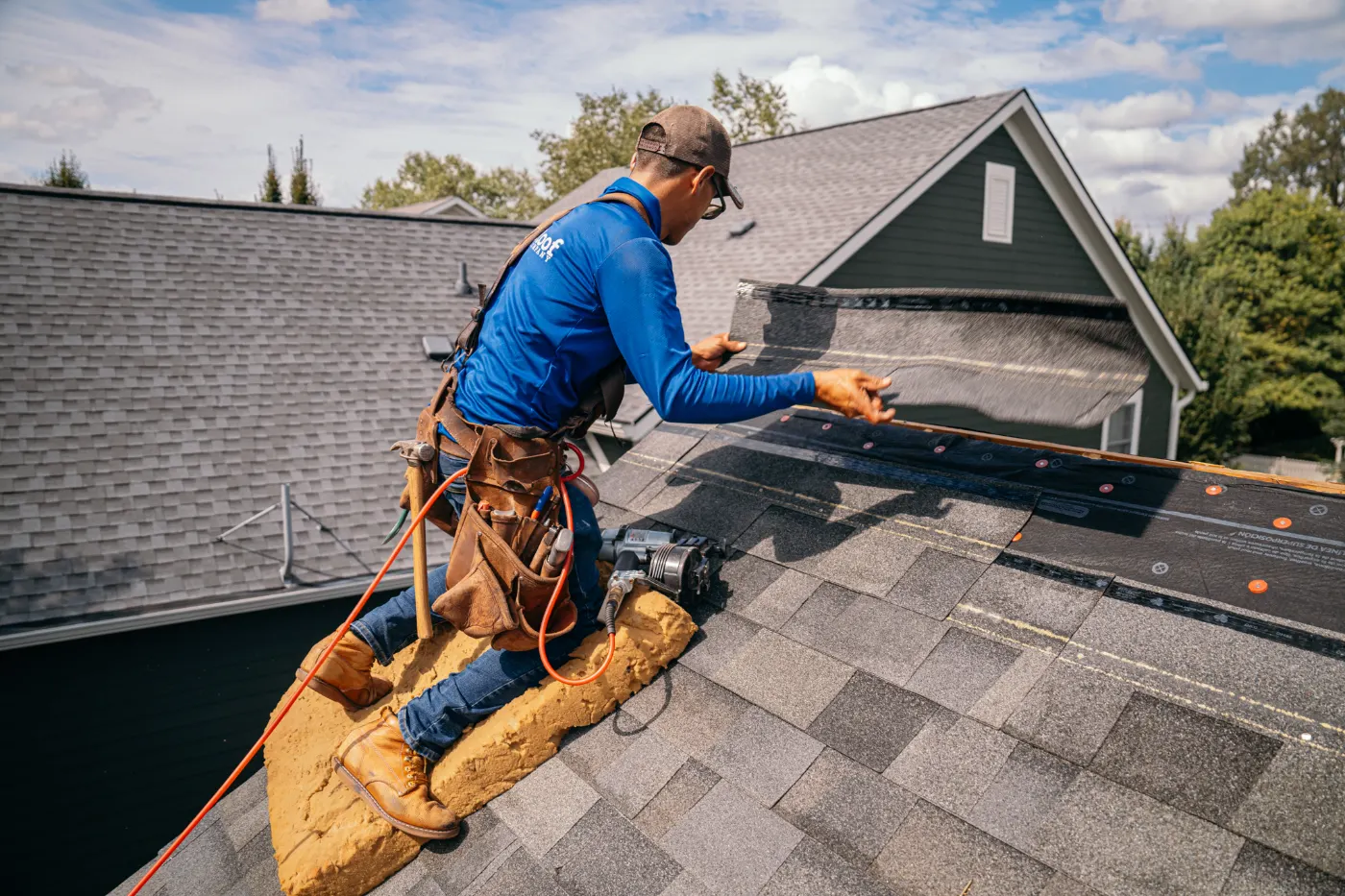 Commercial roof inspection documented in Monon
